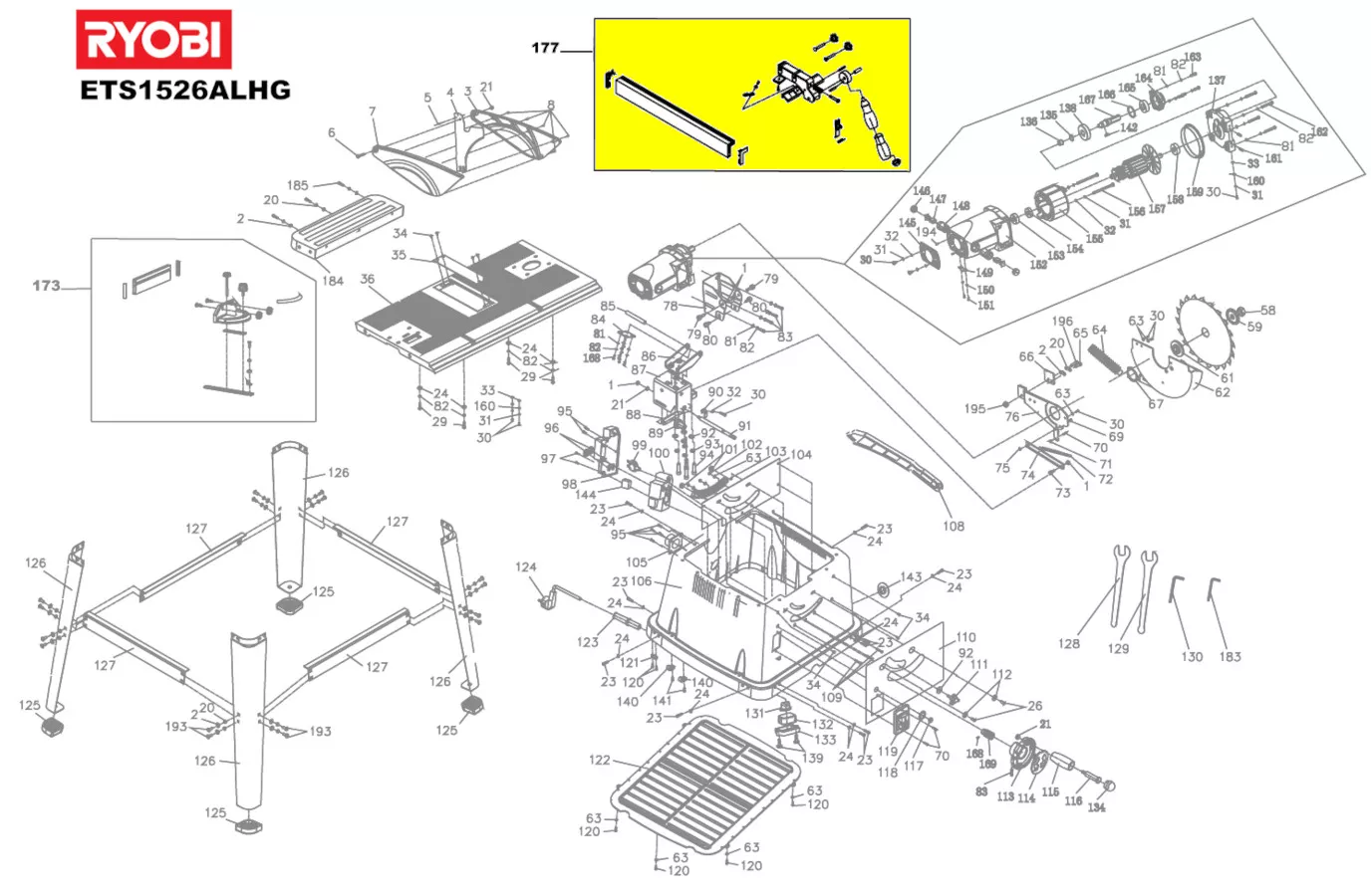 butée parallèle réf. 5131029760 Ryobi
